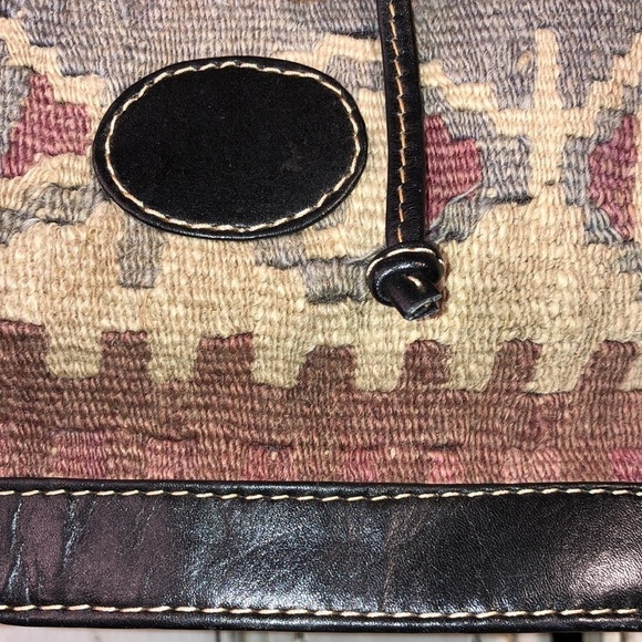 Made in Turkey weaved and Leather Drawstring Bag - Picture 3 of 10